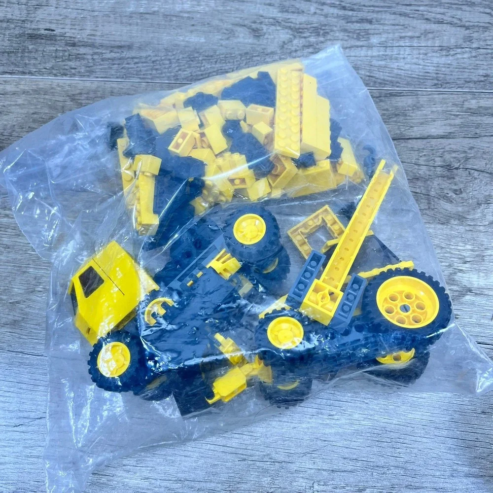 LEGO City Construction Vehicle Lot Yellow Black Trucks Crane Bricks Mixed Bulk